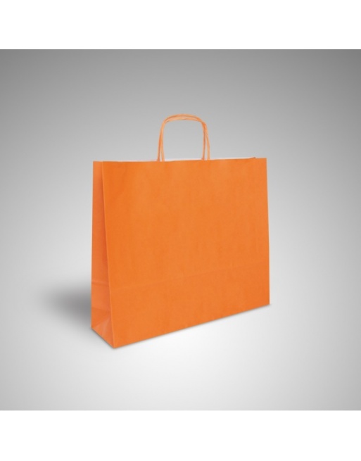 Bolsa celulosa Naranja 41+12x32 cm asa rizada