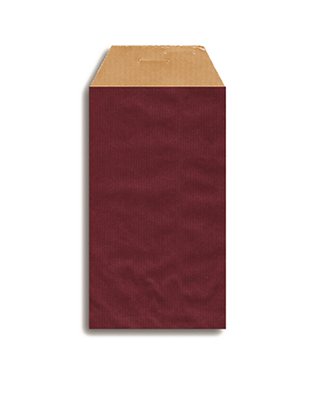 Bolsas de papel con fuelle Kraft 50g 12+5x24 cm burdeos