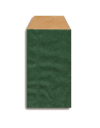 Bolsas de papel con fuelle Kraft 50g 19+6x35 cm Verde