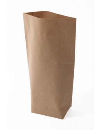 Bolsa cilíndrica base hexagonal kraft verjurado 15x26cm Marrón