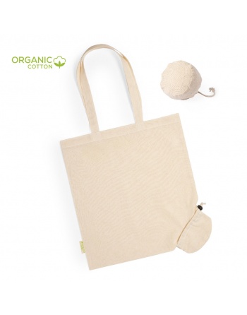 Bolsa plegable ecológica natural asa larga 120g 38x42cm