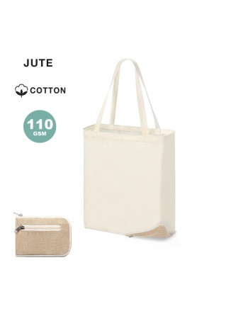 Bolsa plegable orgánico natural asa media 110g 34,5+10x39cm