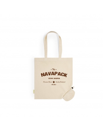 Bolsa plegable algodón orgánico natural asa larga Personalizable 120g 38x42cm Bolsa plegable algodón orgánico natural asa larga Personalizable 120g 38x42cm