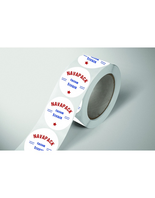 Etiquetas adhesivas en rollo PVC blanco Ø20mm