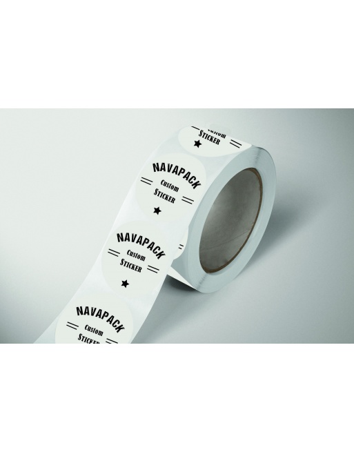 Etiquetas adhesivas en rollo PVC transparente Ø60mm
