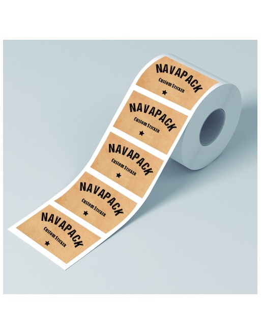Etiquetas adhesivas en rollo Papel kraft 50x50mm
