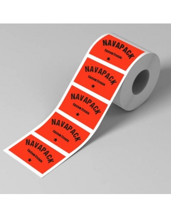 Etiquetas adhesivas en rollo Papel rojo Fluor 20x20mm