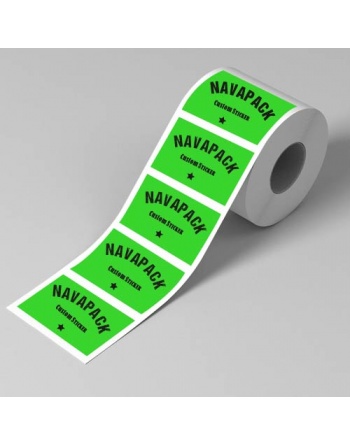 Etiquetas adhesivas en rollo Papel verde Fluor 60x50mm