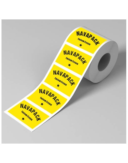 Etiquetas adhesivas en rollo Papel amarillo Fluor 100x50mm
