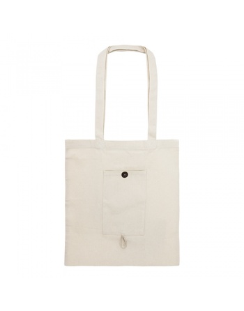 Bolsa plegable ecológica natural asa larga 240g 38x42cm