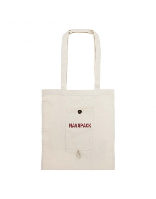 Bolsa plegable algodón orgánico natural asa larga Personalizable 240g 38x42cm Bolsa plegable algodón orgánico natural asa larga Personalizable 240g 38x42cm