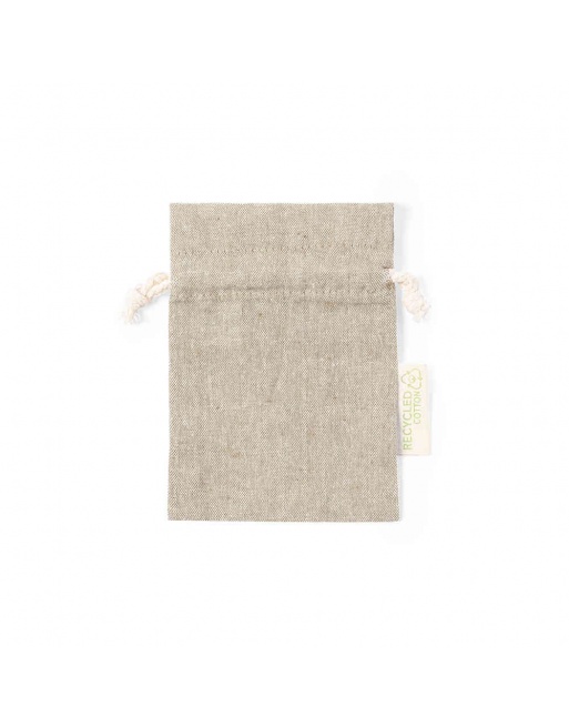 Funda de algodón reciclado marrón 10x14cm 120g