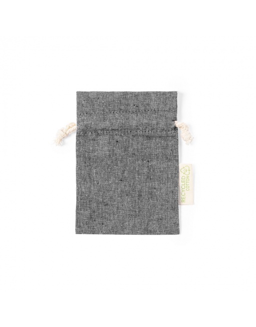 Funda de algodón reciclado negra 10x14cm 120g