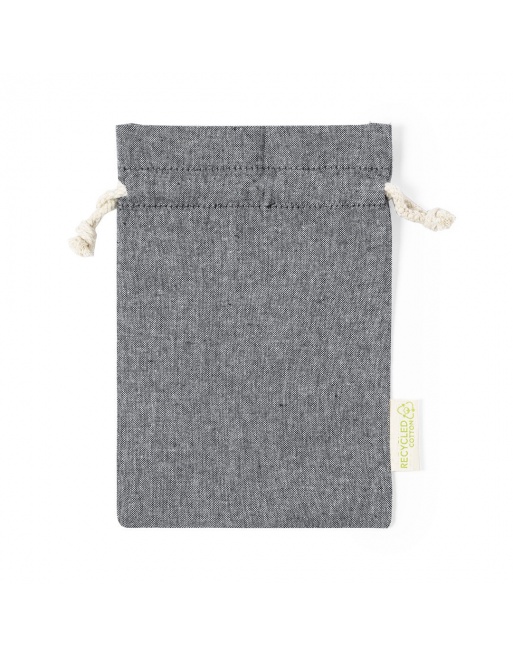 Funda de algodón reciclado negra 15x21cm 120g
