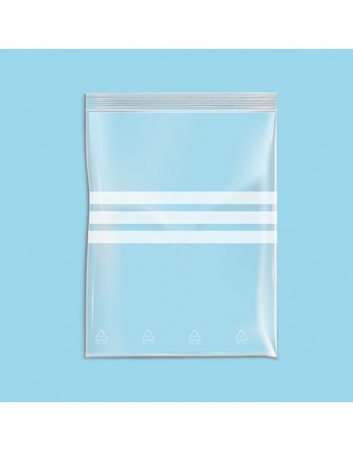 Bolsa transparente con banda cierre zip 180x250 mm