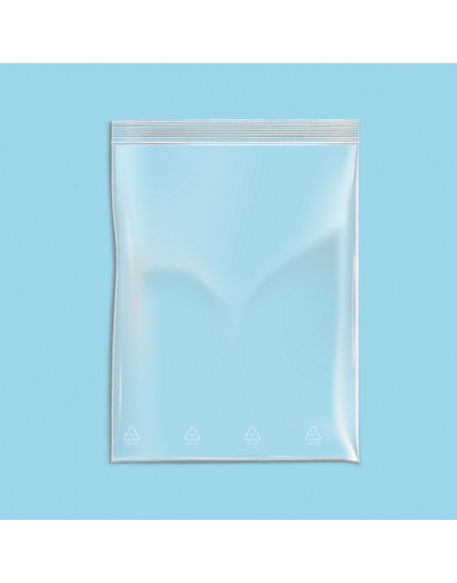 Bolsa transparente sin banda cierre zip 160x220 mm