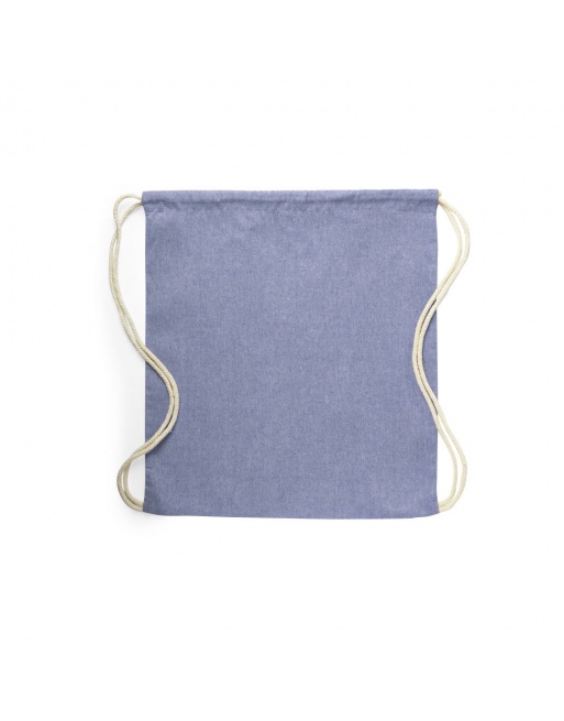 Mochila de algodón 100% reciclada jaspeada azul 120g 38x42cm
