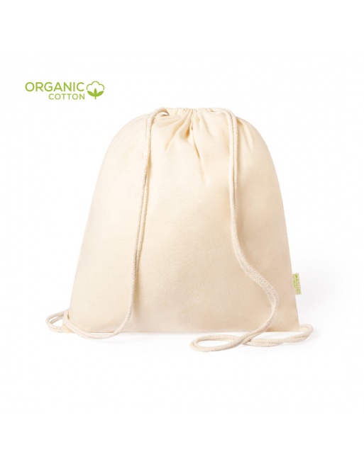 Mochila de algodón crudo de cordones 120g 38x42cm