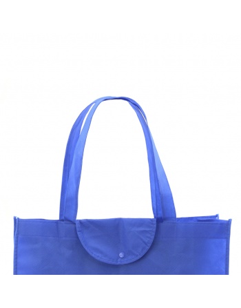 Bolsa plegable TNT 90g 45+12x33cm azul