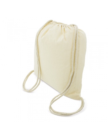 Mochila de algodón color crudo con cordones 135g 36x40cm