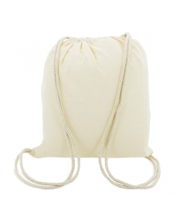 Mochila de algodón color crudo con cordones 135g 36x40cm