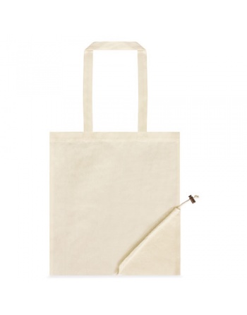 Bolsa plegable algodón orgánico natural asa larga Personalizable 115g 38x42cm Bolsa plegable algodón orgánico natural asa larga Personalizable 115g 38x42cm