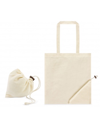 Bolsa plegable algodón orgánico natural asa larga Personalizable 115g 38x42cm Bolsa plegable algodón orgánico natural asa larga Personalizable 115g 38x42cm